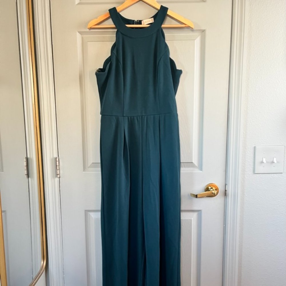 Altar'd State Scalloped Trim Jumpsuit in Pine